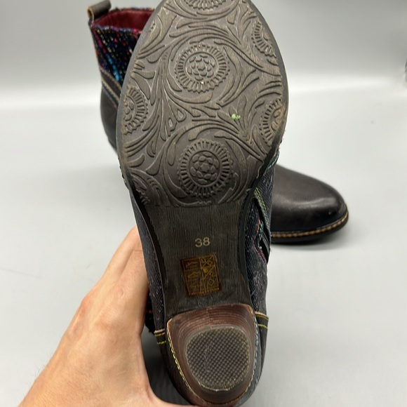 Spring Step L'Artiste Nancies Black Multi Mid Calf Boots - Size 7.5 multi color - Picture 11 of 11